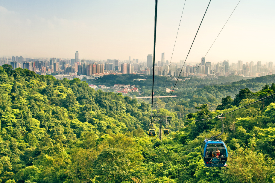 Гуанчжоу Канатная дорога на гору Байюнь в Гуанчжоу