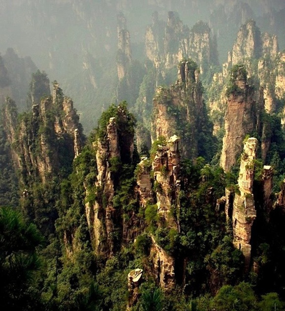 Горы Хуаншань - столбы