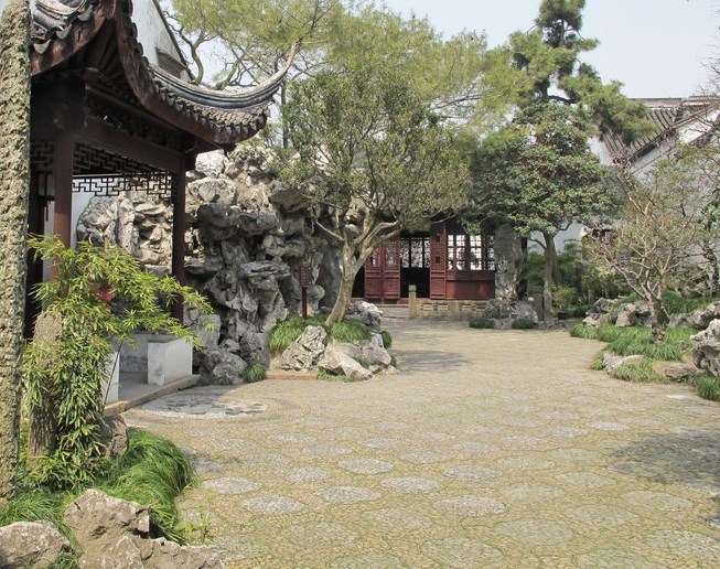 Сад Мастера сетей в Сучжоу - мощение дорожек сада