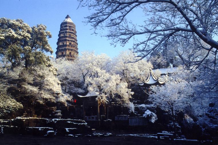 Холм Тигра - достопримечательность Сучжоу зимой