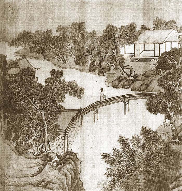 Сад Сучжоу на картине