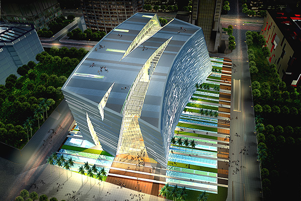 Библиотека в Гуанчжоу - вид сверху